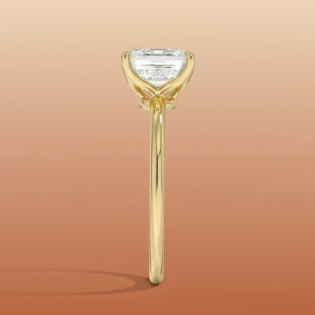 La Terra - Asshcher Cut Moissanite Engagement Ring