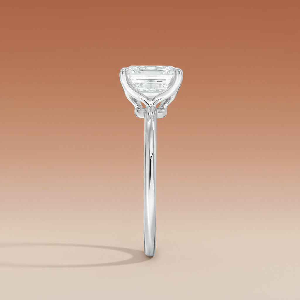 La Terra - Asshcher Cut Moissanite Engagement Ring