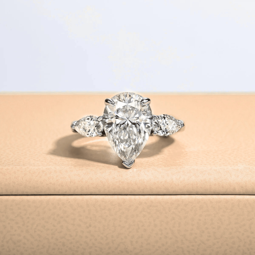 Pear 6.0 Total Carat - Trilogy Ring