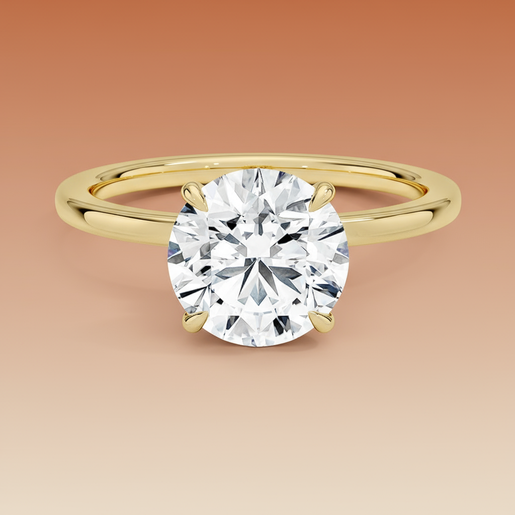Amanti - Round Cut Moissanite Engagement Ring