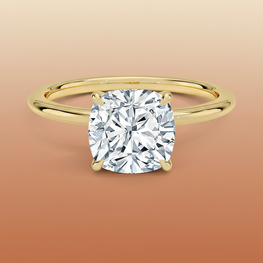 La Terra - Cushion Cut Moissanite Engagement Ring