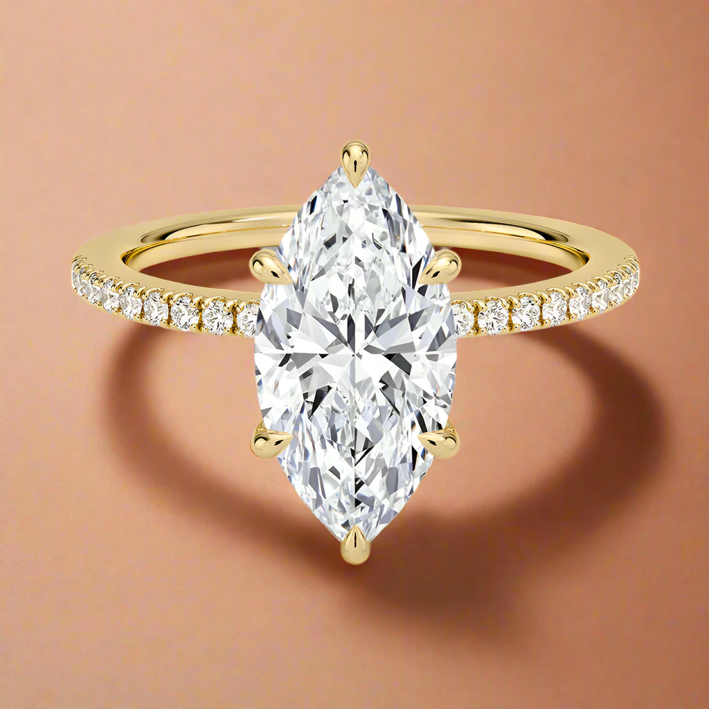 La Luna - Marquise Cut Moissanite Engagement Ring