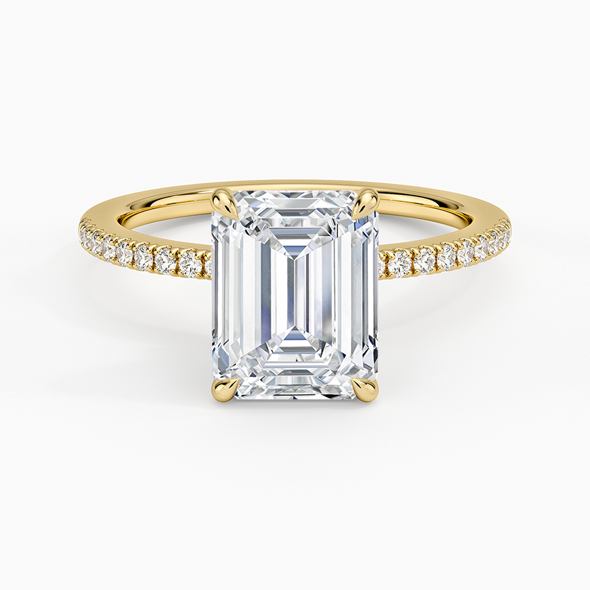 La Luna - Emerald Cut Moissanite Engagement Ring