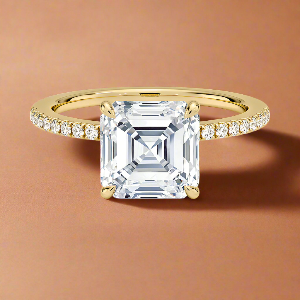 La Luna - Asscher Cut Moissanite Engagement Ring