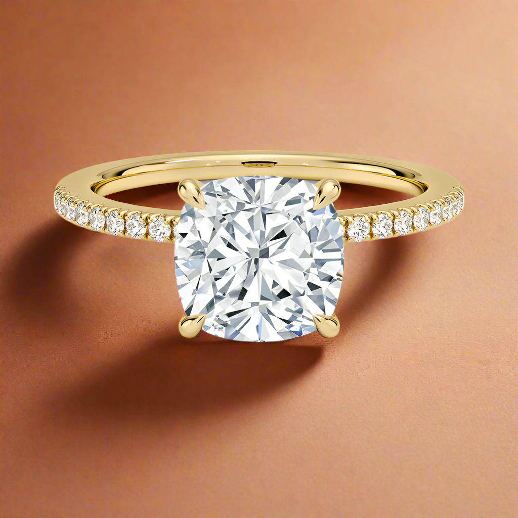 La Luna - Cushion Cut Moissanite Engagement Ring