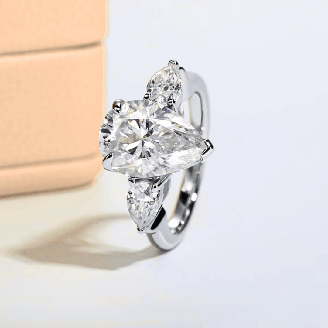 Pear 6.0 Total Carat - Trilogy Ring