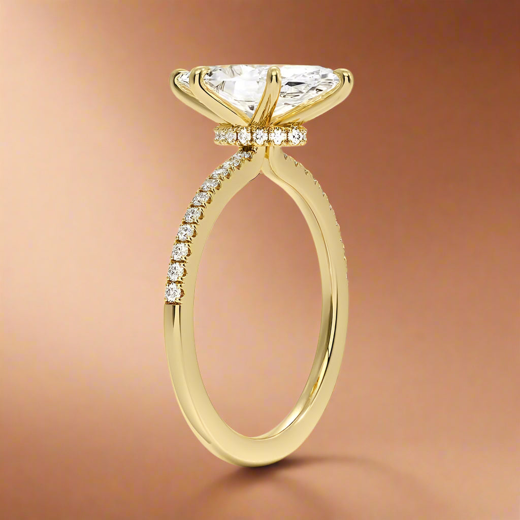 La Luna - Marquise Cut Moissanite Engagement Ring