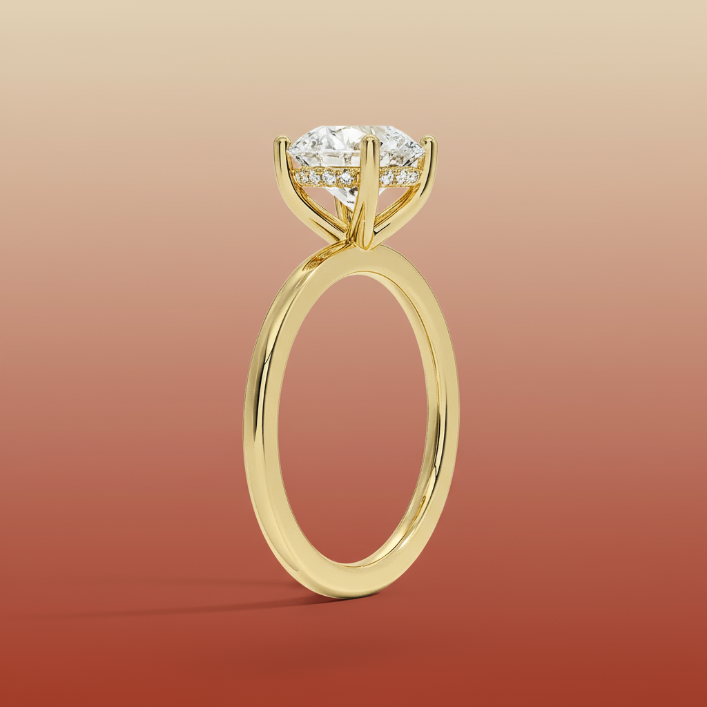 Venere - Round Cut Moissanite Engagement Ring