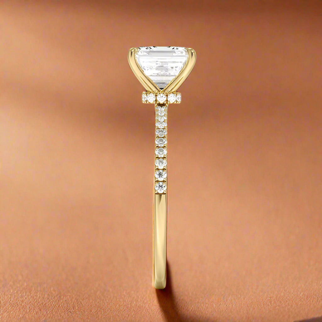 La Luna - Asscher Cut Moissanite Engagement Ring