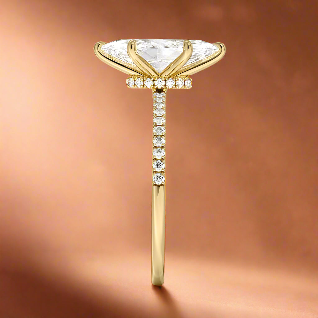 La Luna - Marquise Cut Moissanite Engagement Ring