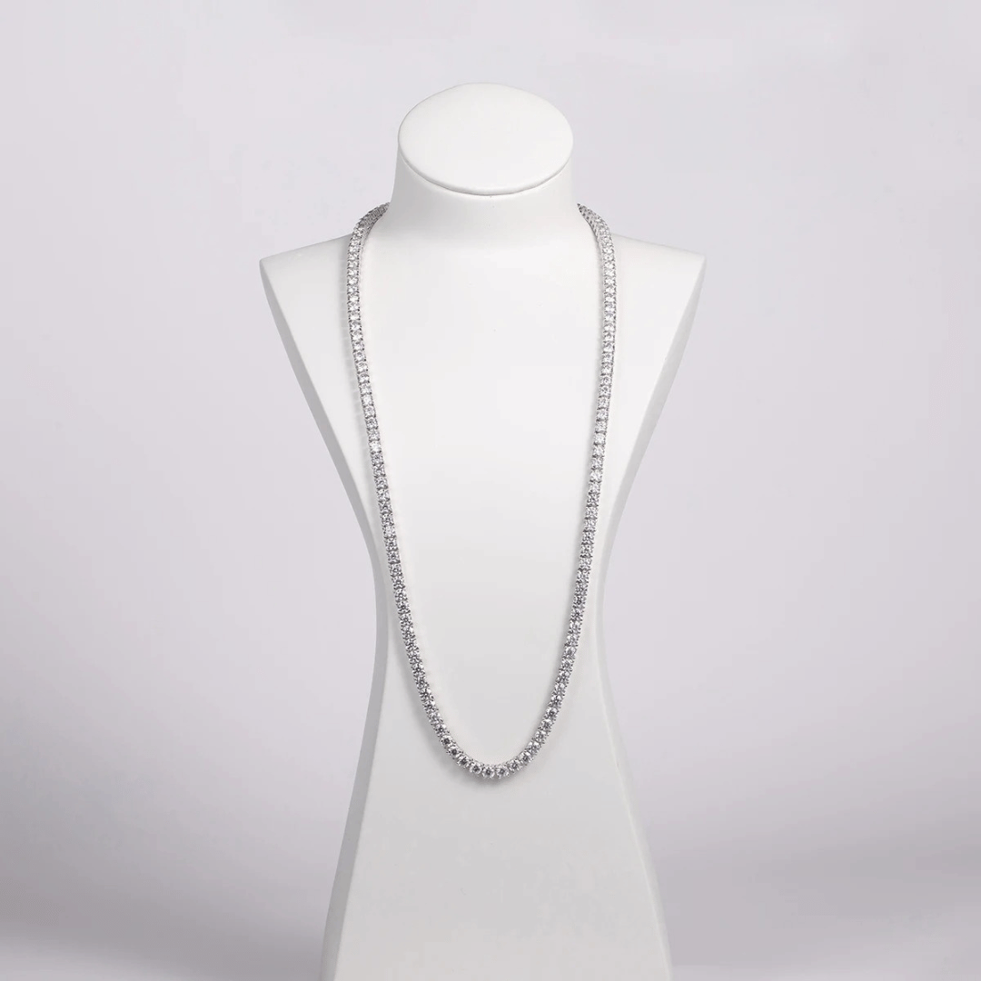 4mm Moissanite Tennis Necklace | 0.3ct Stones in Multiple Lengths