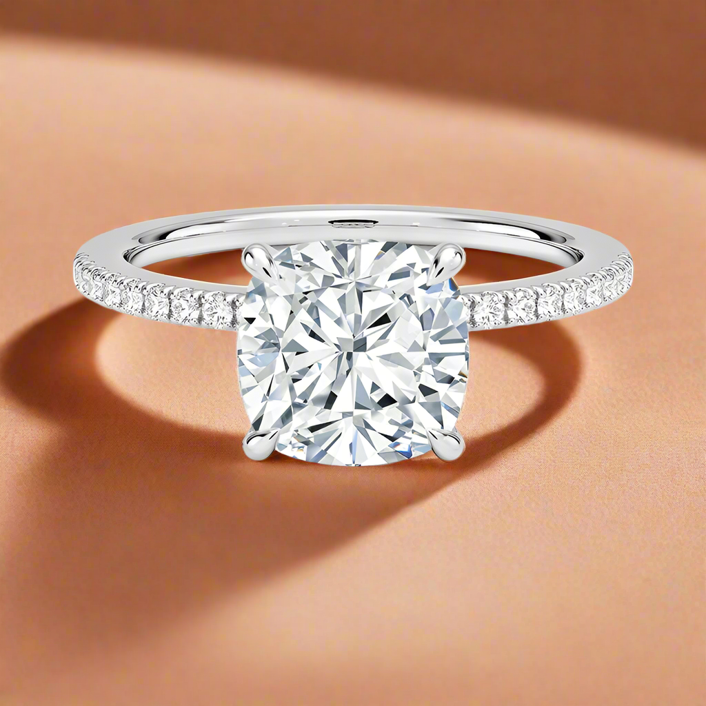 La Luna - Cushion Cut Moissanite Engagement Ring