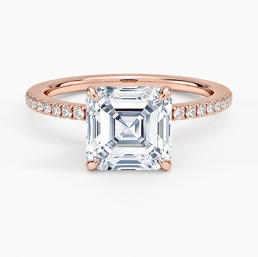 La Luna - Asscher Cut Moissanite Engagement Ring