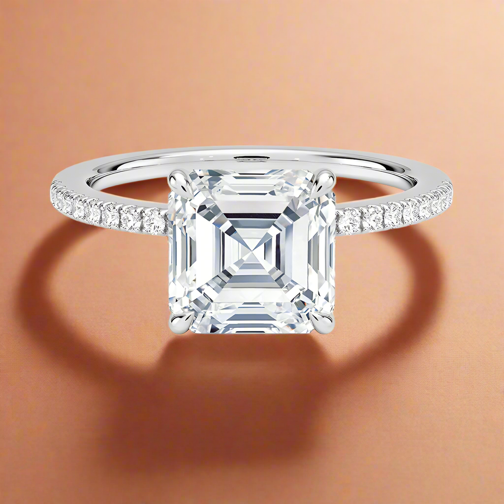 La Luna - Asscher Cut Moissanite Engagement Ring