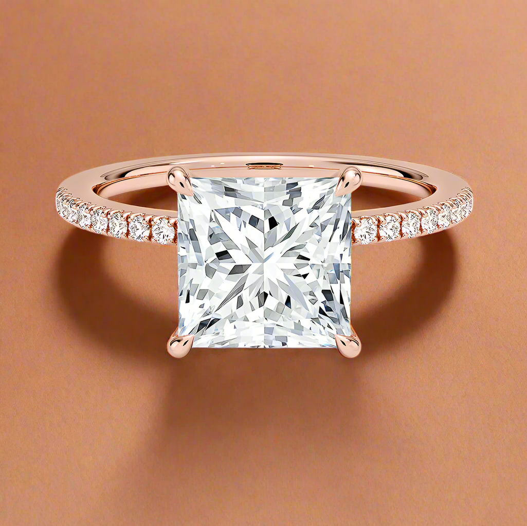 La Luna - Princess Cut Moissanite Engagement Ring