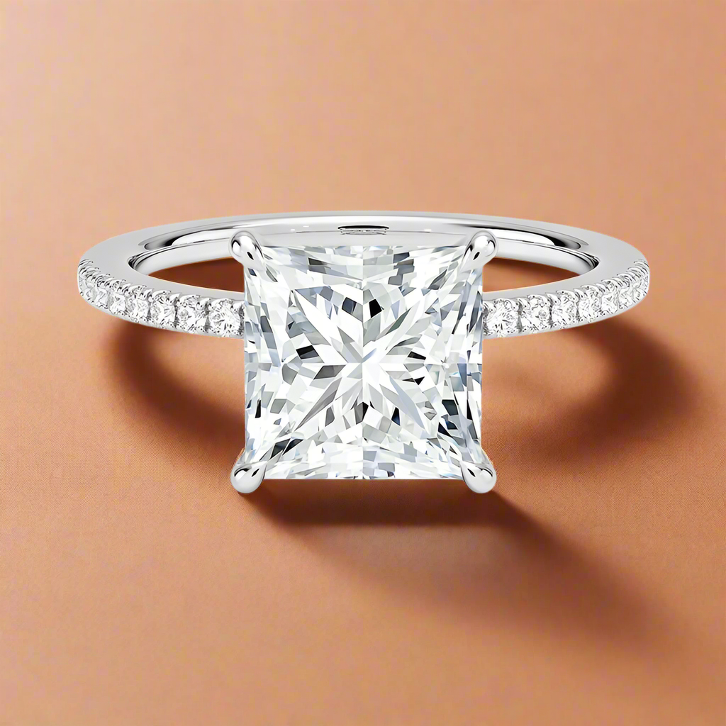 La Luna - Princess Cut Moissanite Engagement Ring