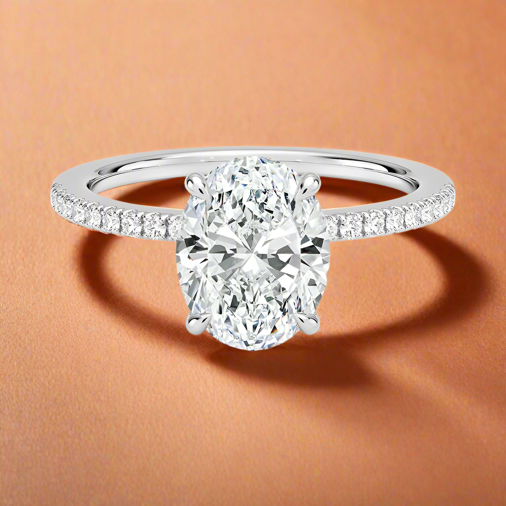La Luna - Oval Cut Moissanite Engagement Ring