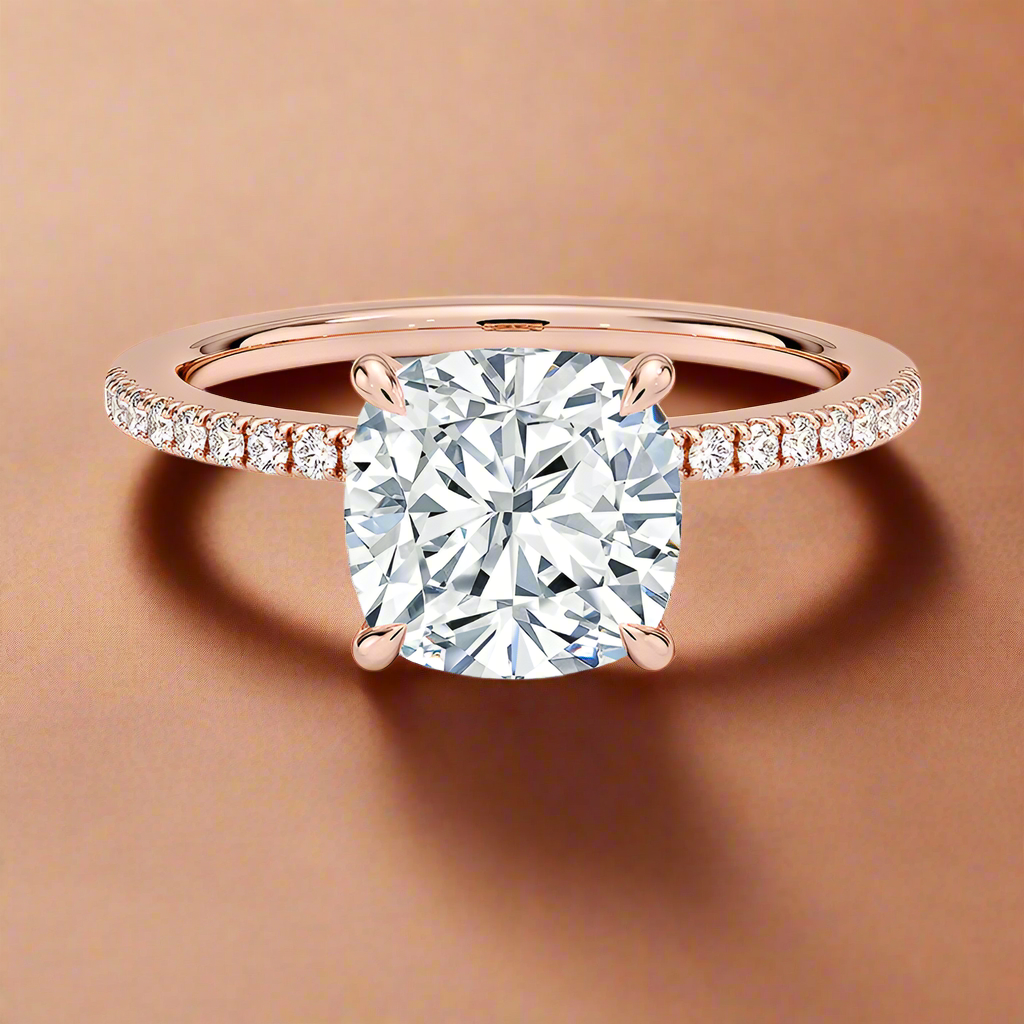 La Luna - Cushion Cut Moissanite Engagement Ring