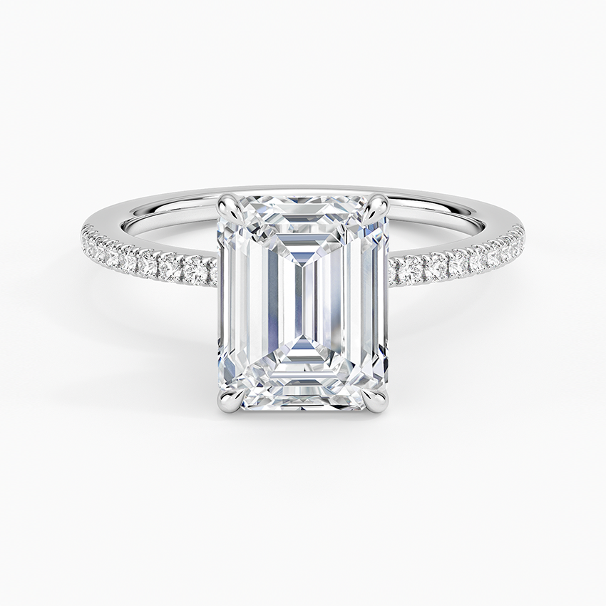 La Luna - Emerald Cut Moissanite Engagement Ring