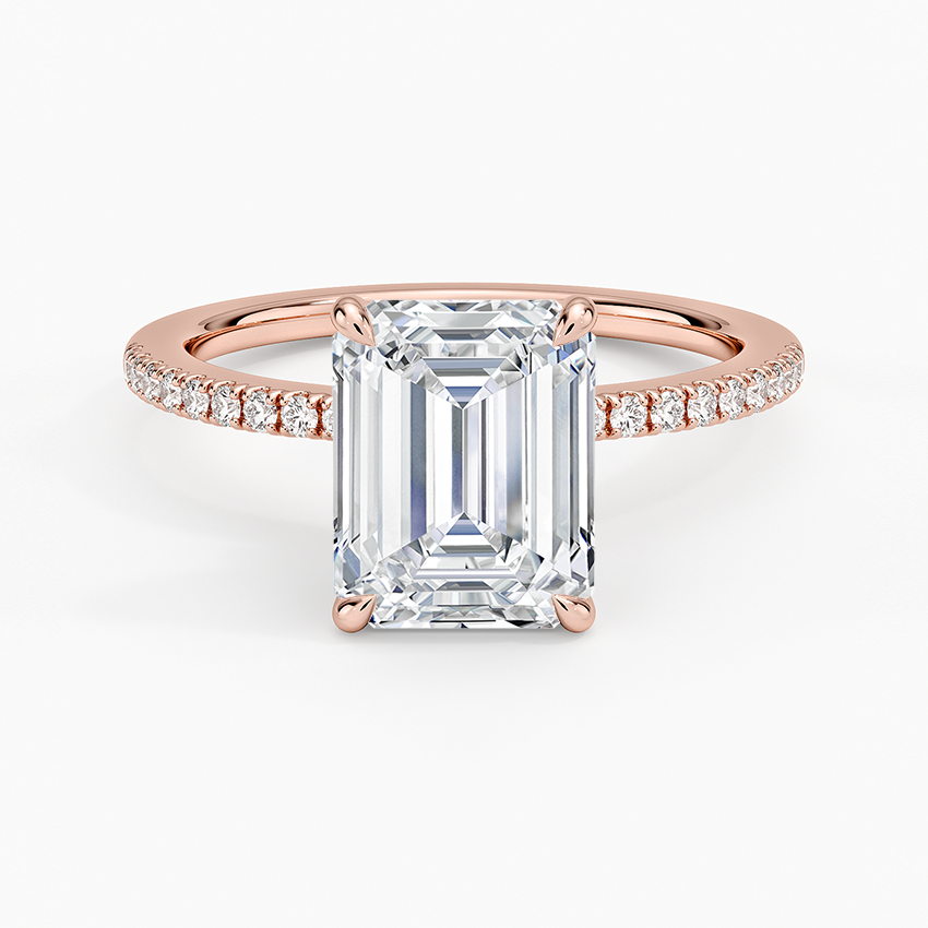 La Luna - Emerald Cut Moissanite Engagement Ring