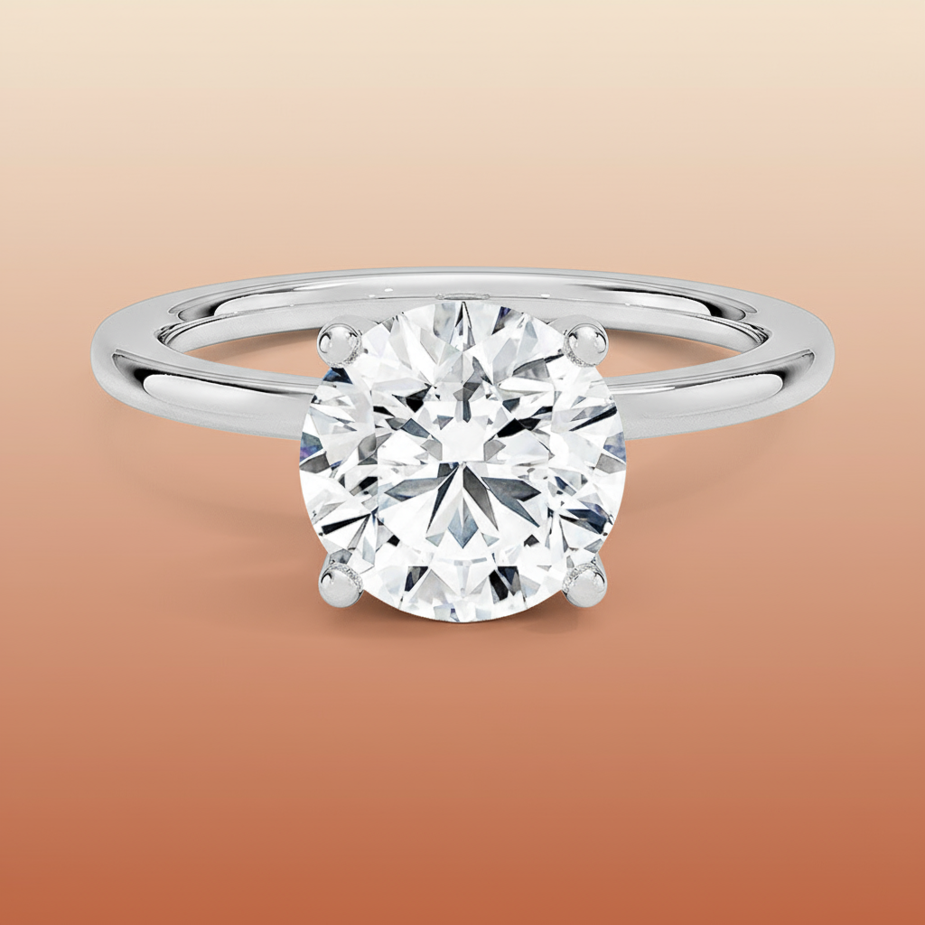 Venere - Round Cut Moissanite Engagement Ring