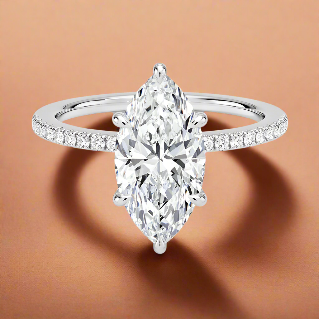 La Luna - Marquise Cut Moissanite Engagement Ring