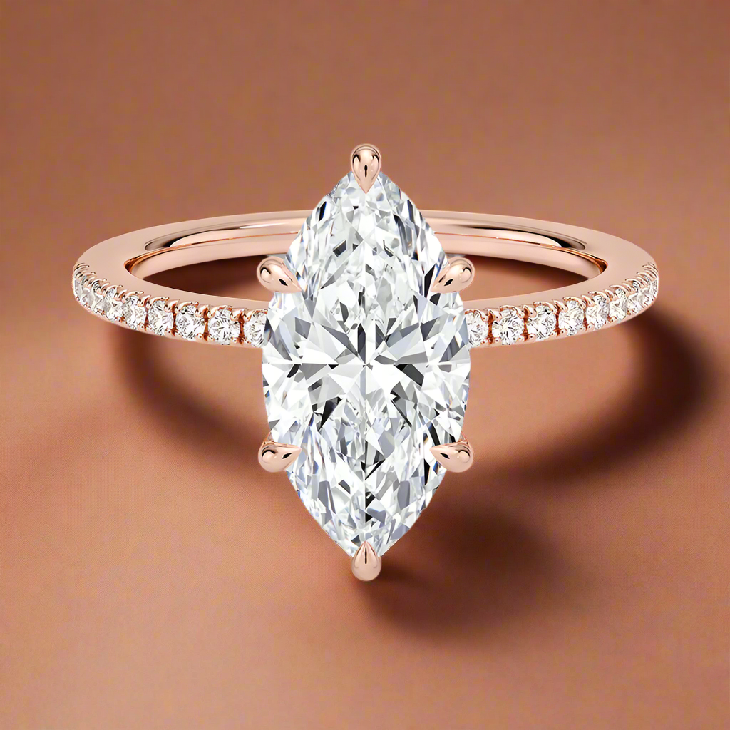 La Luna - Marquise Cut Moissanite Engagement Ring