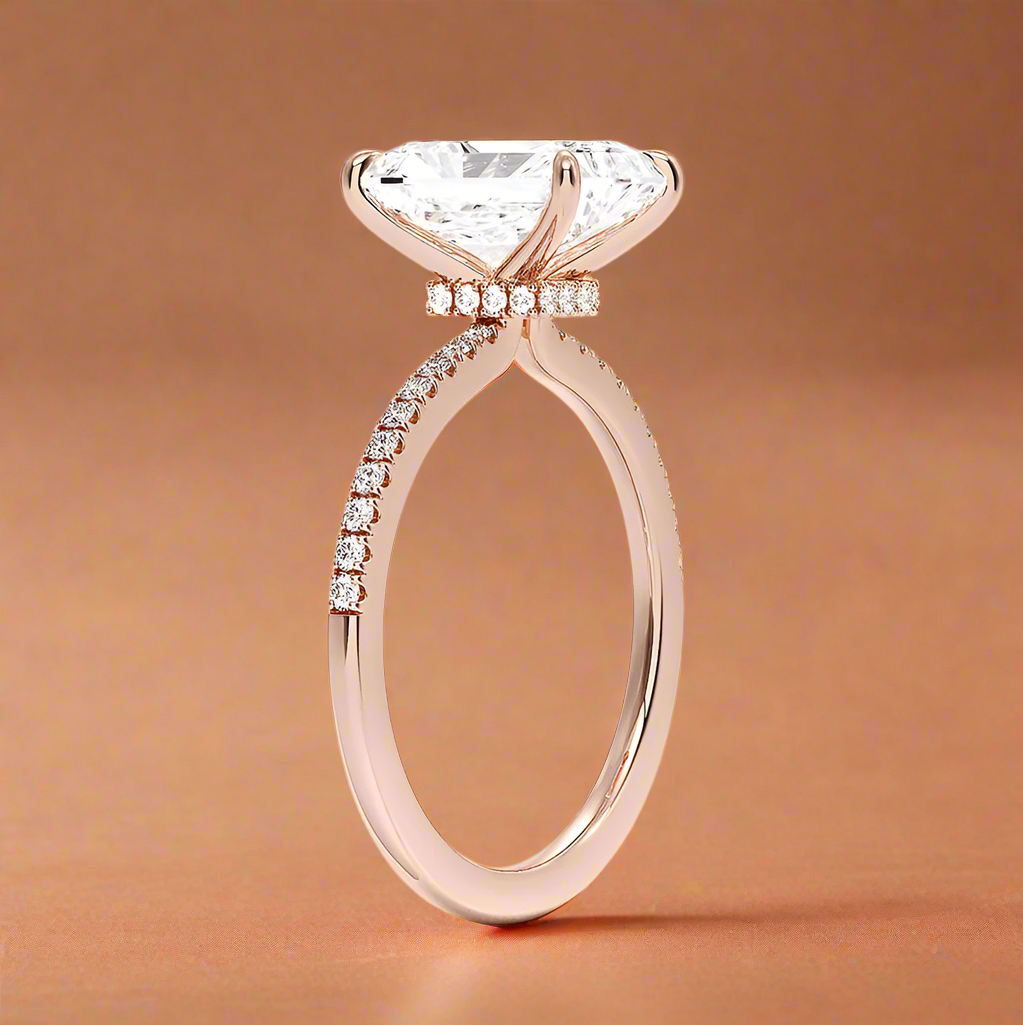 La Luna - Radiant Cut Moissanite Engagement Ring