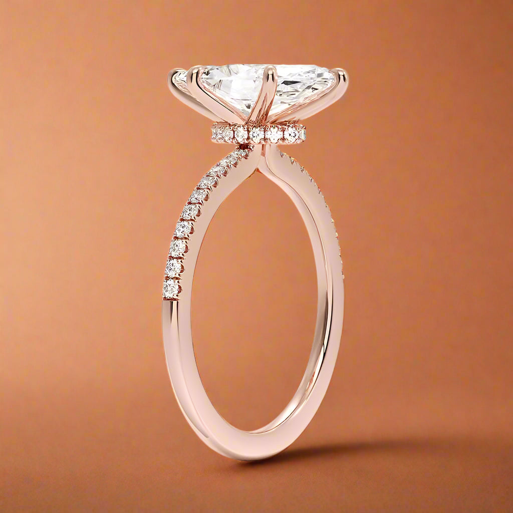 La Luna - Marquise Cut Moissanite Engagement Ring