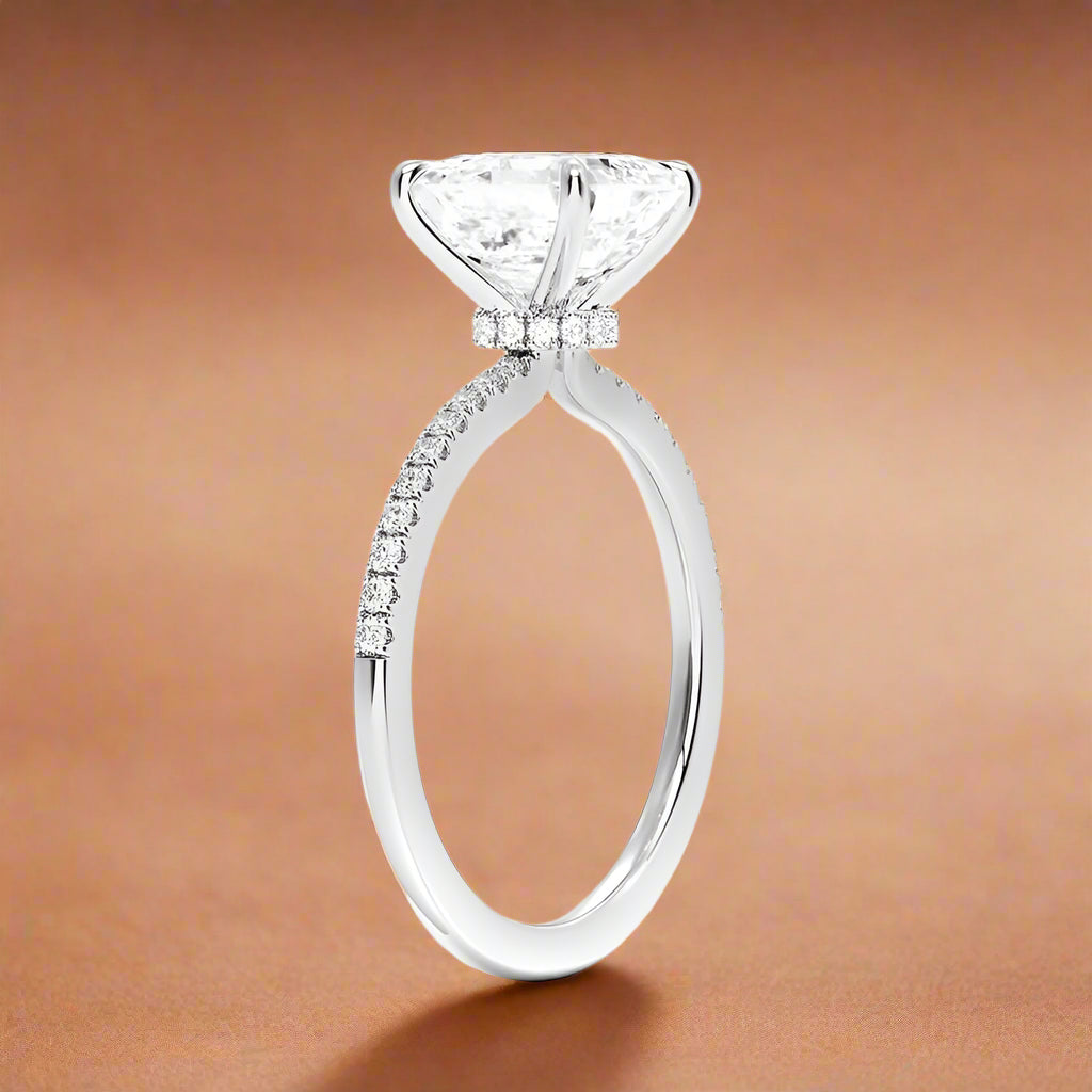 La Luna - Asscher Cut Moissanite Engagement Ring