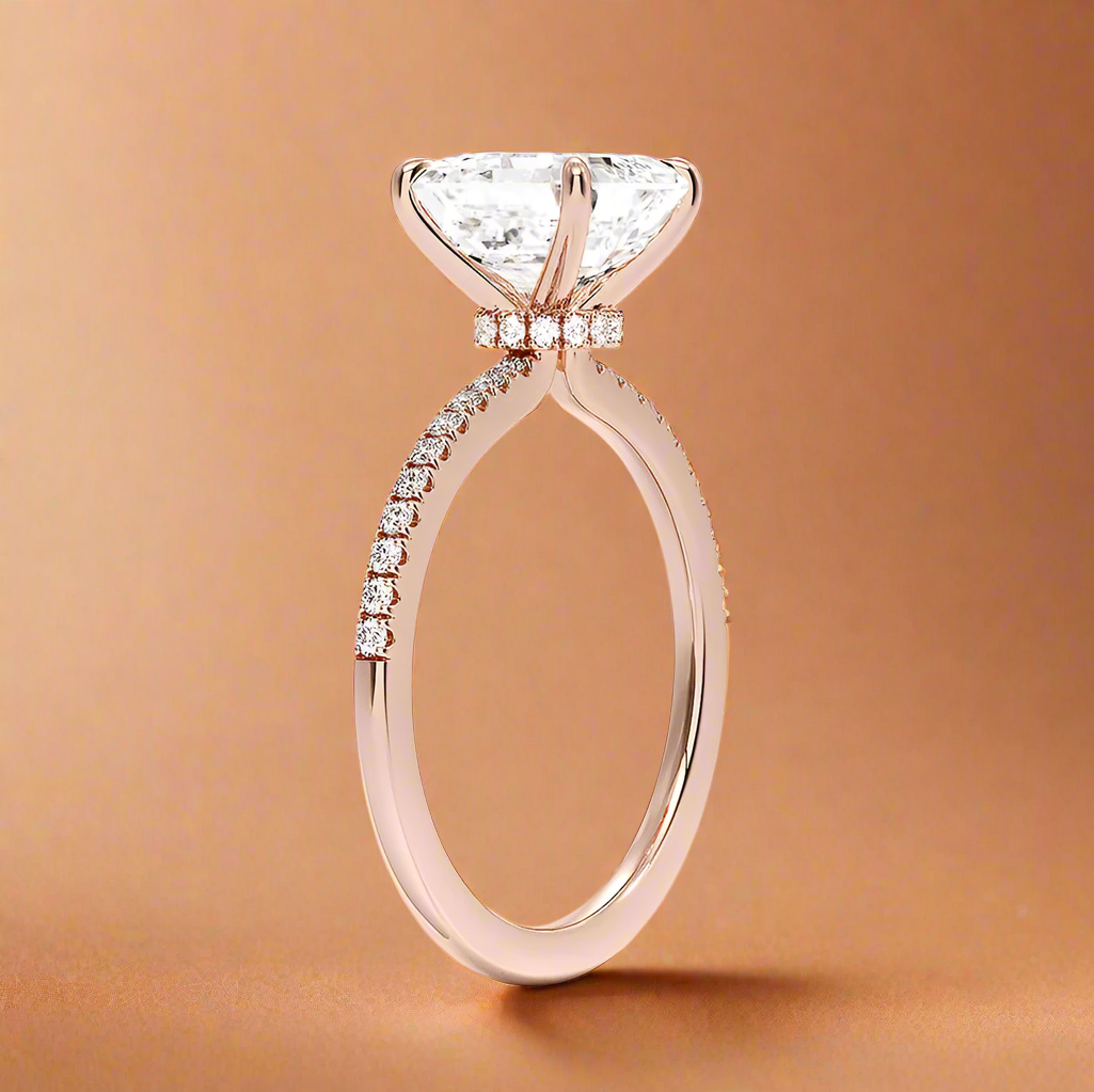 La Luna - Asscher Cut Moissanite Engagement Ring