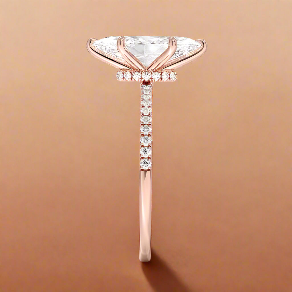 La Luna - Marquise Cut Moissanite Engagement Ring