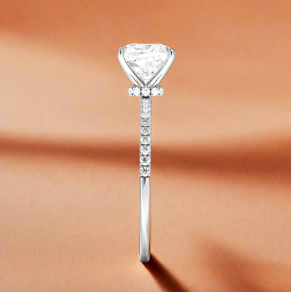 La Luna - Cushion Cut Moissanite Engagement Ring