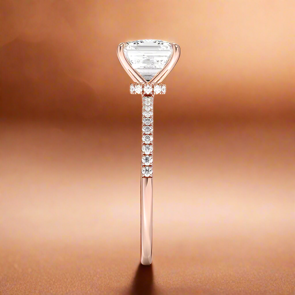 La Luna - Asscher Cut Moissanite Engagement Ring