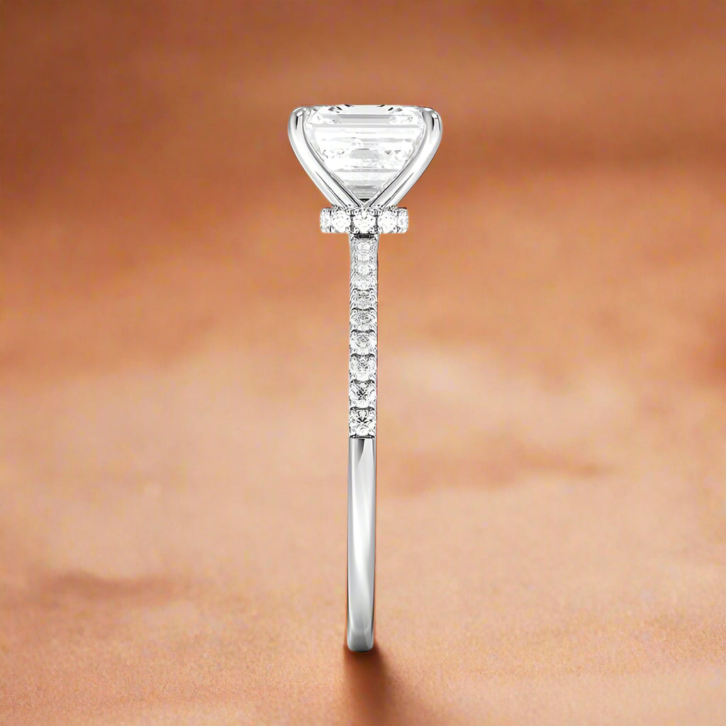 La Luna - Asscher Cut Moissanite Engagement Ring