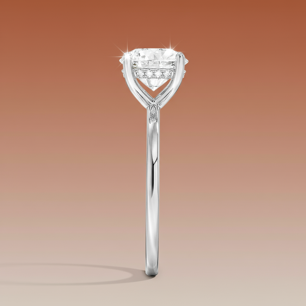 Venere - Round Cut Moissanite Engagement Ring