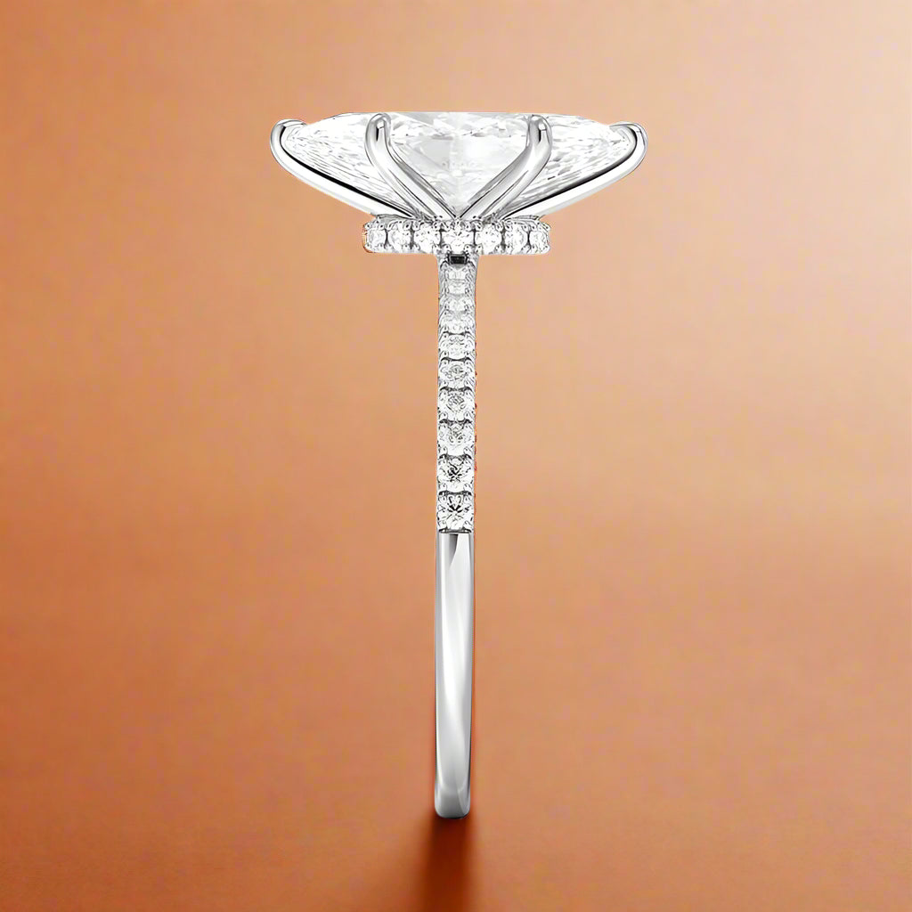 La Luna - Marquise Cut Moissanite Engagement Ring
