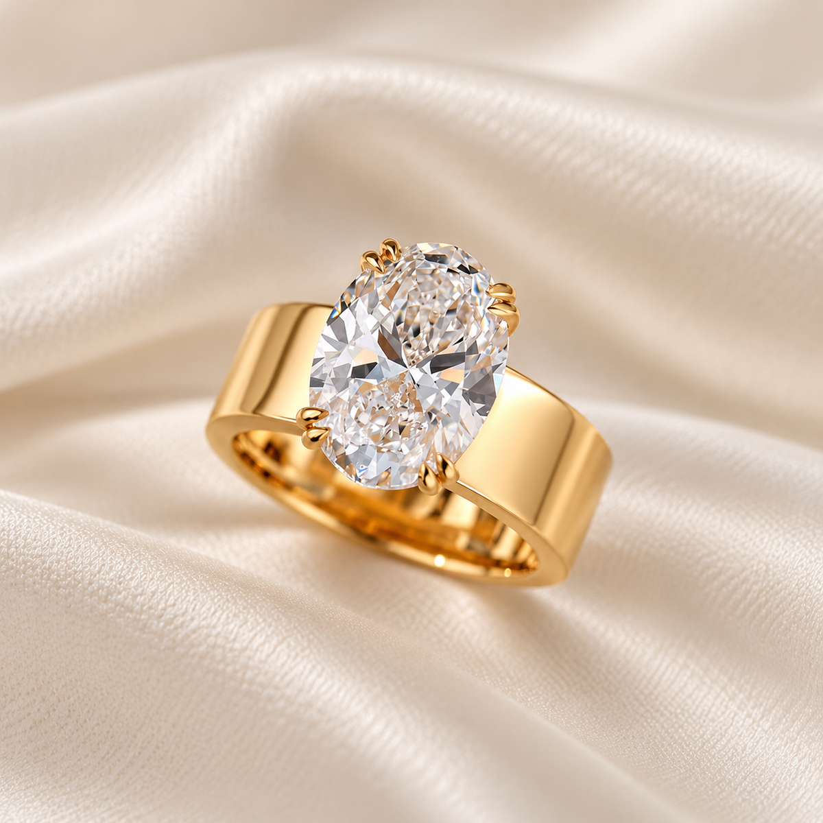 The Monarch Oval Ring - 4.5 Carat Oval Cut Moissanite Statement Ring