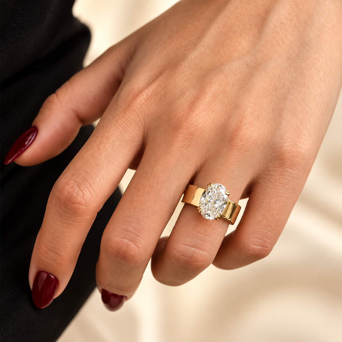 The Monarch Oval Ring - 4.5 Carat Oval Cut Moissanite Statement Ring