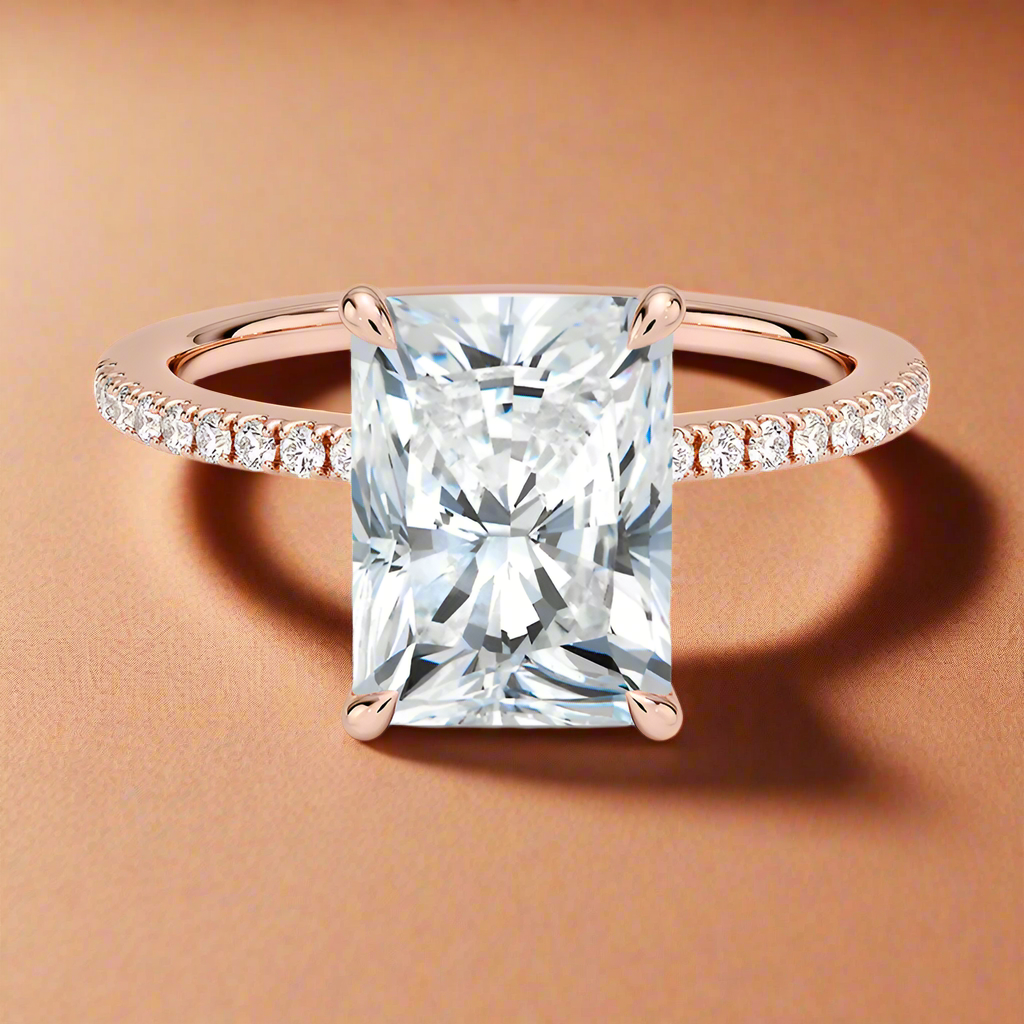 La Luna - Radiant Cut Moissanite Engagement Ring