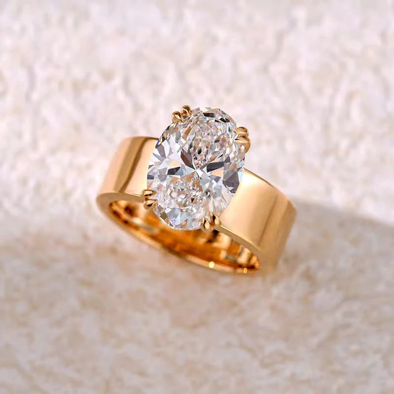 The Monarch Oval Ring - 4.5 Carat Oval Cut Moissanite Statement Ring