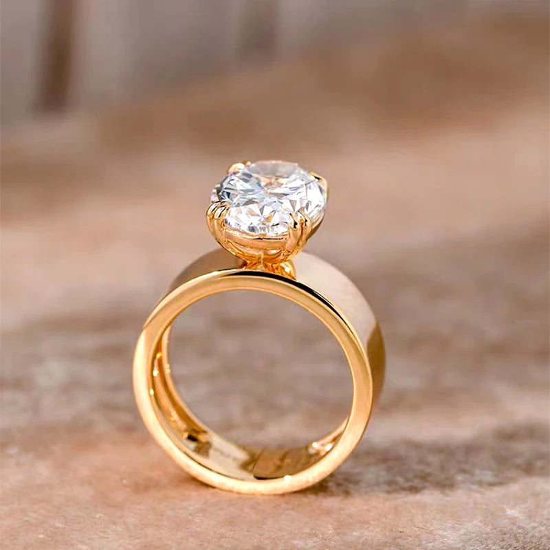 The Monarch Oval Ring - 4.5 Carat Oval Cut Moissanite Statement Ring