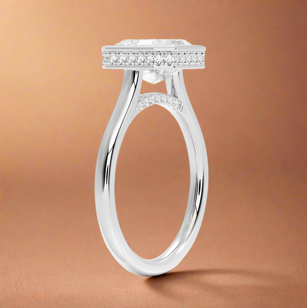 Abbraccio Hidden Halo - Asscher Cut Engagement Ring