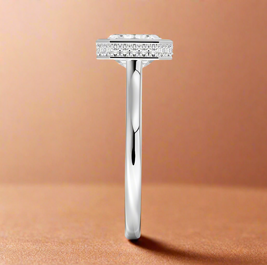 Abbraccio Hidden Halo - Asscher Cut Engagement Ring