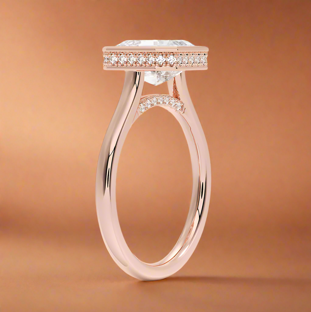 Abbraccio Hidden Halo - Asscher Cut Engagement Ring