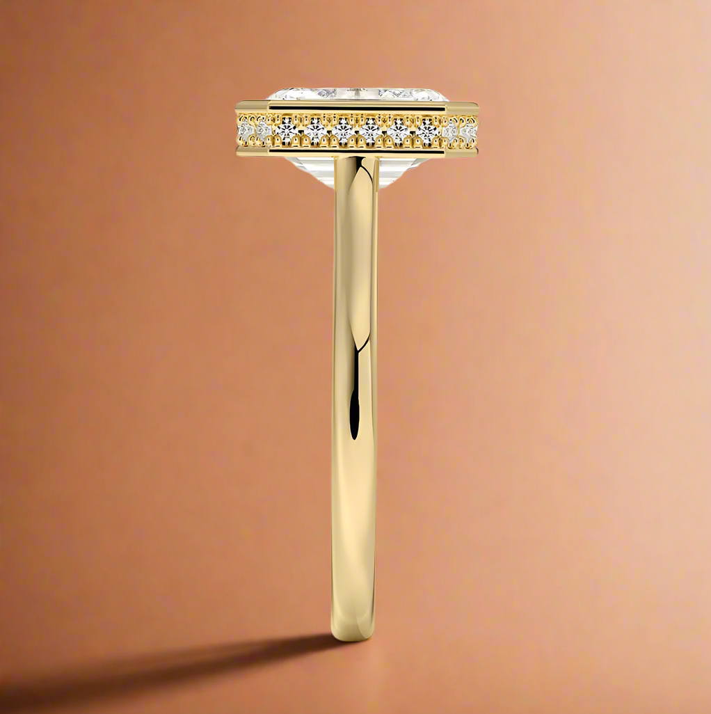 Abbraccio Hidden Halo - Emerald Cut Engagement Ring
