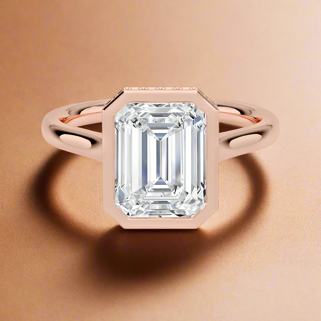 Abbraccio Hidden Halo - Emerald Cut Engagement Ring