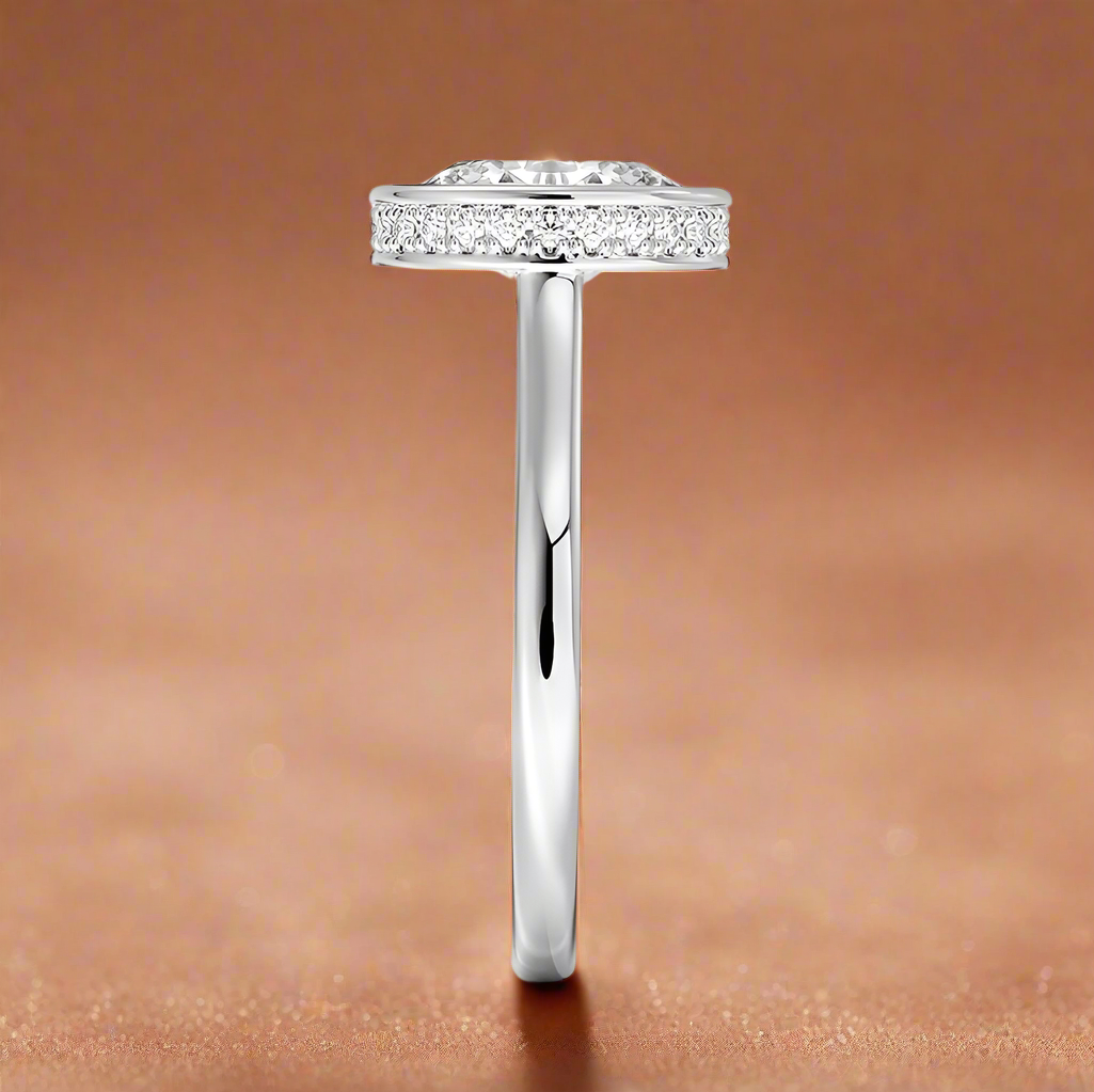 Abbraccio Hidden Halo - Oval Cut Engagement Ring