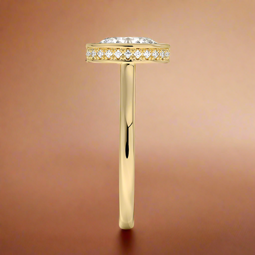 Abbraccio Hidden Halo - Oval Cut Engagement Ring