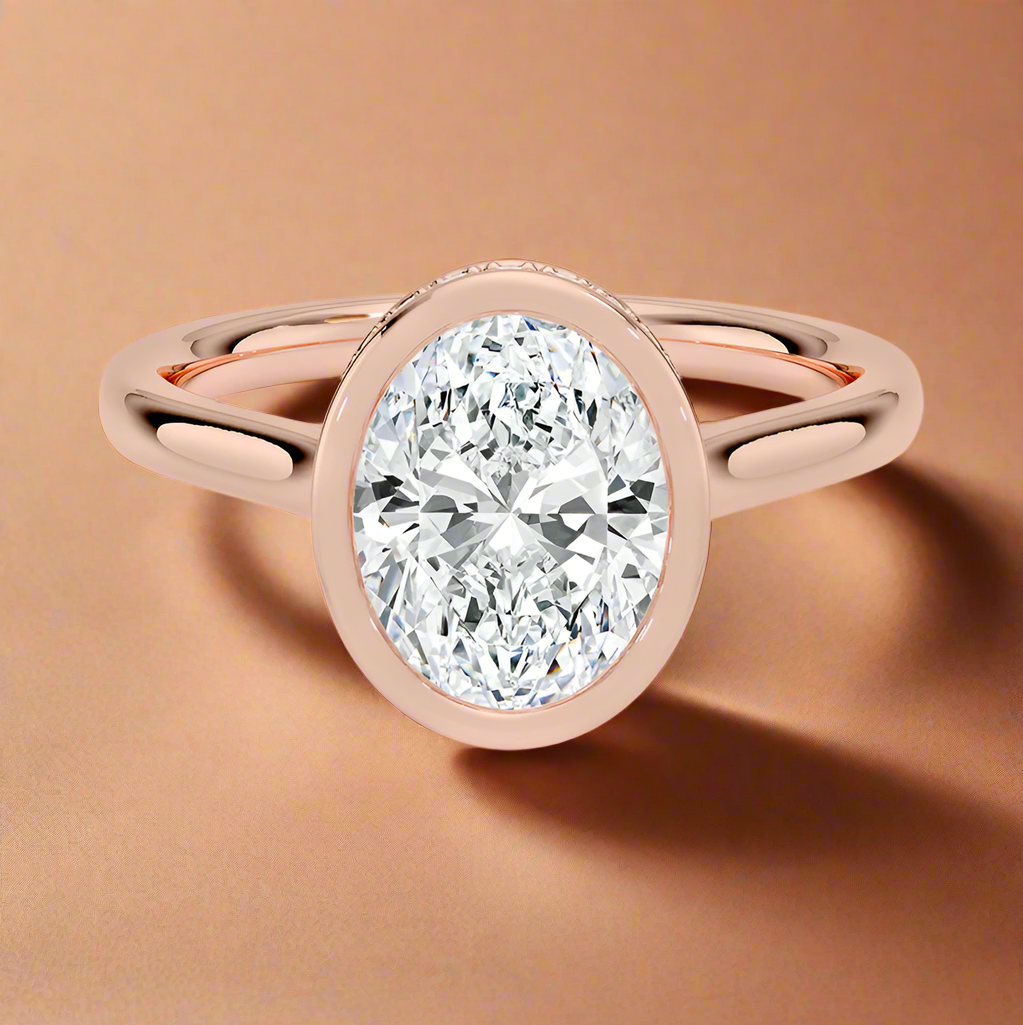 Abbraccio Hidden Halo - Oval Cut Engagement Ring